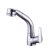 360Â° Swivel Pull-Out Kitchen Faucet - Silver Photo