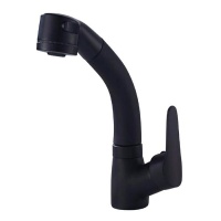360° Swivel Pull-Out Kitchen Faucet - Black Photo