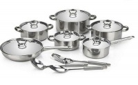 Heavy Bottom Silver Cookware Set - 15-Piece Photo
