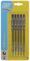 National Stationery NS Club Retractable Ball Pens 5's - Blue Ink Photo