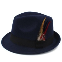 Blue Fedora Panama Trilby Hat - 58 cm Photo