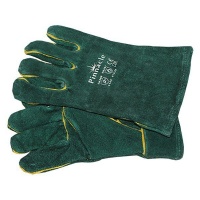 Pinnacle Green Lined Welding Gloves Wrist Length 2.5" Premium Grade Photo