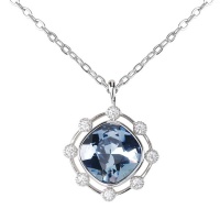 Civetta Spark Chloe Silver Necklace - Swarovski Demin Blue Crystal Rhodium Photo