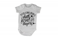 This Girl Runs on Milk Love & Diapers - Baby Grow Photo