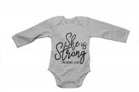 She is Strong - Proverbs - Baby Grow Photo