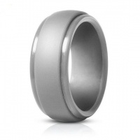 Men's Silicone Wedding Ring - Light Grey Photo