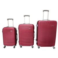 3 Piece Hard Outer Shell Luggage Set - Red Photo