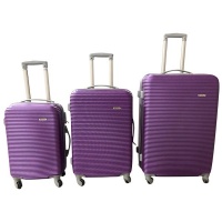 3 Piece Hard Outer Shell Luggage Set - Purple Photo