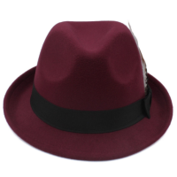 Fedora Panama Trilby Maroon Hat - 58 cm Photo