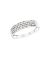 Miss Jewels-Natural Diamond Wedding Band in 925 Sterling Silver Photo
