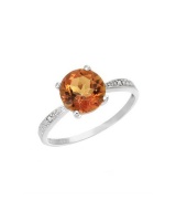 Miss Jewels-Natural Topaz and Diamond Ring in 925 Sterling Silver Photo