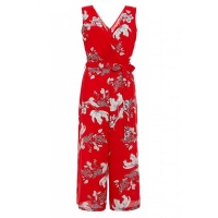 Quiz Red and White Floral Palazzo Jumpsuit - Red Photo