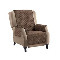 Deluxe Single Seater Reversible Sofa Furniture Protector-Brown-Cream Photo