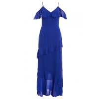 Quiz Ladies Royal Blue Cold Shoulder Maxi Dress - Royal Blue Photo