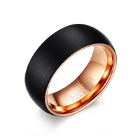 Joren 8MM Two tone Tungsten Carbide Black and Rose Gold Wedding Band Photo