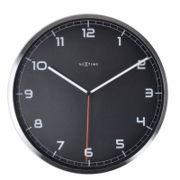 NeXtime 35cm Company Aluminium Round Wall Clock - Black Photo
