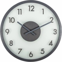 NeXtime 50cm Frosted Wood Glass Wall Clock - Designed by Deal Design Photo