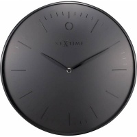 NeXtime 40cm Glamour Dome Shaped Glass & Metal Round Wall Clock - Grey Photo