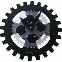 NeXtime 35cm Moving Gears Acrylic Motion Wall Clock - Black Photo