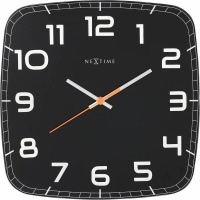 NeXtime 30cm Classy Square Glass & Metal Square Shaped Wall Clock - Black Photo