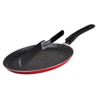 Blaumann 24cm Non-Stick Marble Coating Pancake Pan with Turner - Red Photo