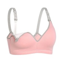 Maternity Breastfeeding & Pregnancy Bra Set Grey-Pink Photo