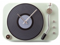 Record Player Clock Grey Green Photo