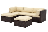 Hazlo Cadenza Wicker Outdoor Sectional Living Sofa Patio Set Photo