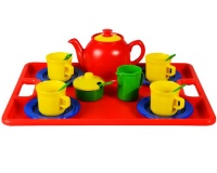 Greenbean Multi-Coloured Tea Set with Large Tray: 19 Pieces Photo