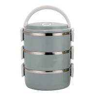 3 Layers Insulated Stainless Steel Lunch Box Food Container - Blue Photo