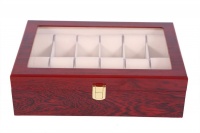 Wooden Jewellery Watch Display Case Box Organizer - 12 Slot - Cherry Wood Photo