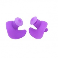 Waterproof Swimming Soft Silicone Earplugs - Purple Photo