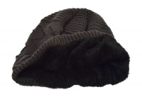 SKA Black Knit Fur Lined Beanie Photo