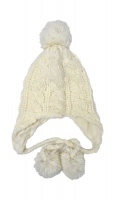 SKA White Twist Knitted & Lined Beanie Photo