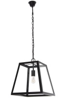Bright Star Lighting 1 Light Tapered Metal Pendant with Glass Sides Photo