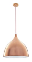 Bright Star Lighting Polished Copper large Dome Pendant with Red Cord Photo
