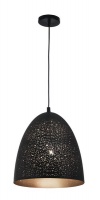 Bright Star Lighting Tall Meshed Matt Black - Domed Metal Cord Pendant Photo