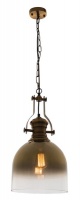 Bright Star Lighting Satin Brass Pendant with Faded Gold Colour Glass Photo
