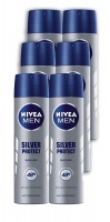 NIVEA MEN Silver Protect 48h Deodorant Anti-Perspirant Spray - 6 x 150ml Photo