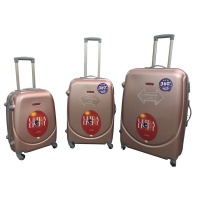 3 Piece Lightweight Luggage Set - Rose Gold Photo