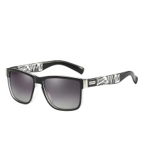 Dubery High Quality Men's Polarized Sunglasses - Transparent Black / White Photo