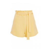 Quiz Ladies Sam Faiers Yellow Paperbag Shorts - Light Yellow Photo