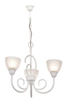 3 Light French White Chandelier with Alabaster Glass Photo