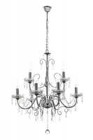 9 Light Polished Chrome Chandelier with Prism Crystals Photo