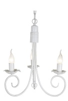 Bright Star Lighting 3 Light Fossil White Metal Chandelier with Clear Acrylic Crystals Photo