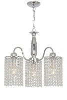 3 Light Polished Chrome Chandelier with Hanging Clear Acrylic Crystals Photo