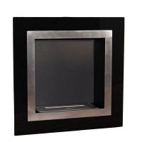 1green Wall Mounted Bio-Ethanol Fireplace - Black Glass & SS Photo