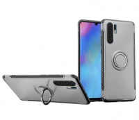 Magnetic Kickstand Ring Stand Armor Case for Huawei P30 Pro Silver Photo