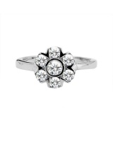 Miss Jewels- Cubic Zirconia Silver Flower Style Ring Photo