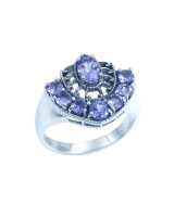 Miss Jewels- Natural Tanzanite 925 Sterling Silver Vintage Ring Photo